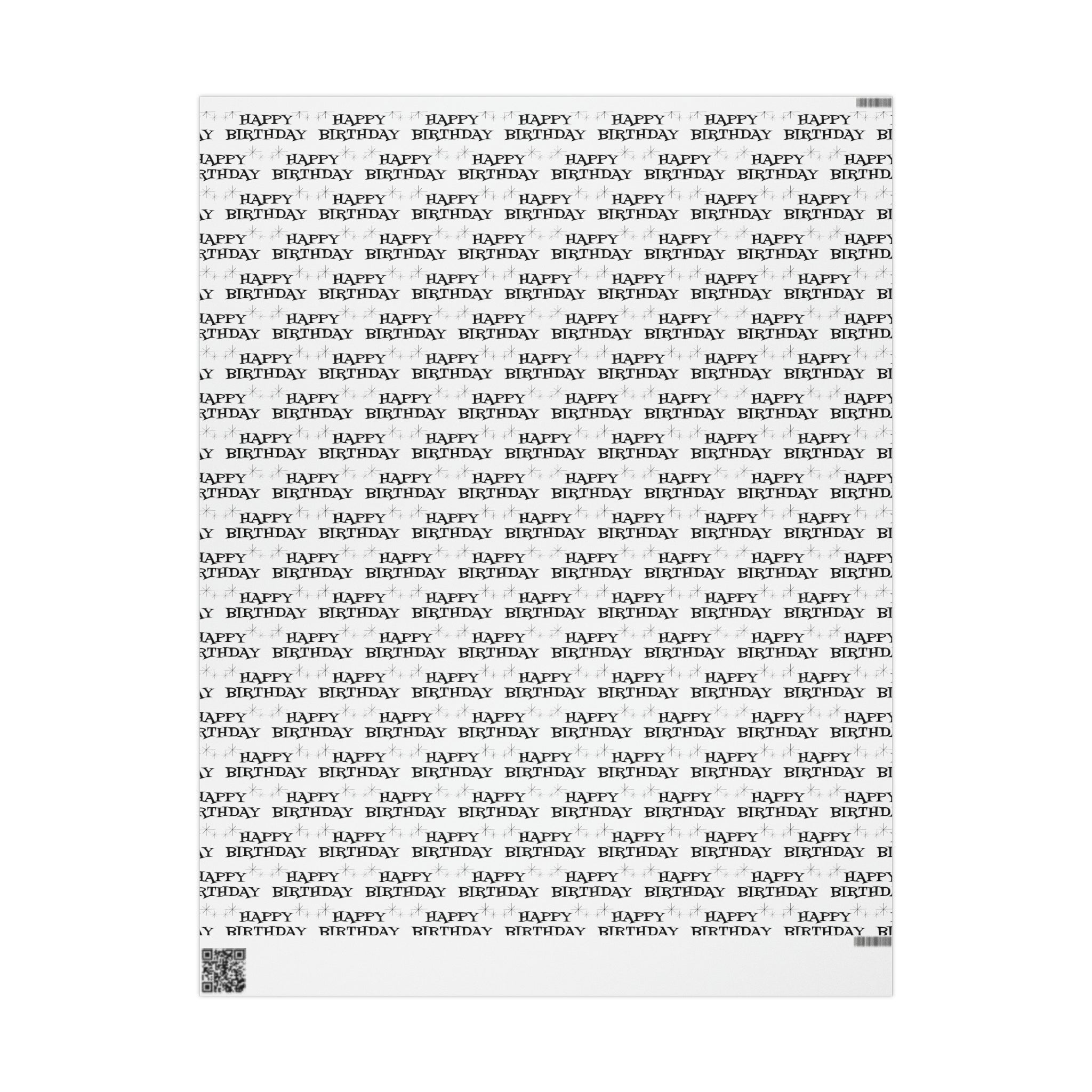 Happy Birthday Stars Atomic Mid Century Retro Style Holiday Gift Wrap Paper - Glossy Or Matte