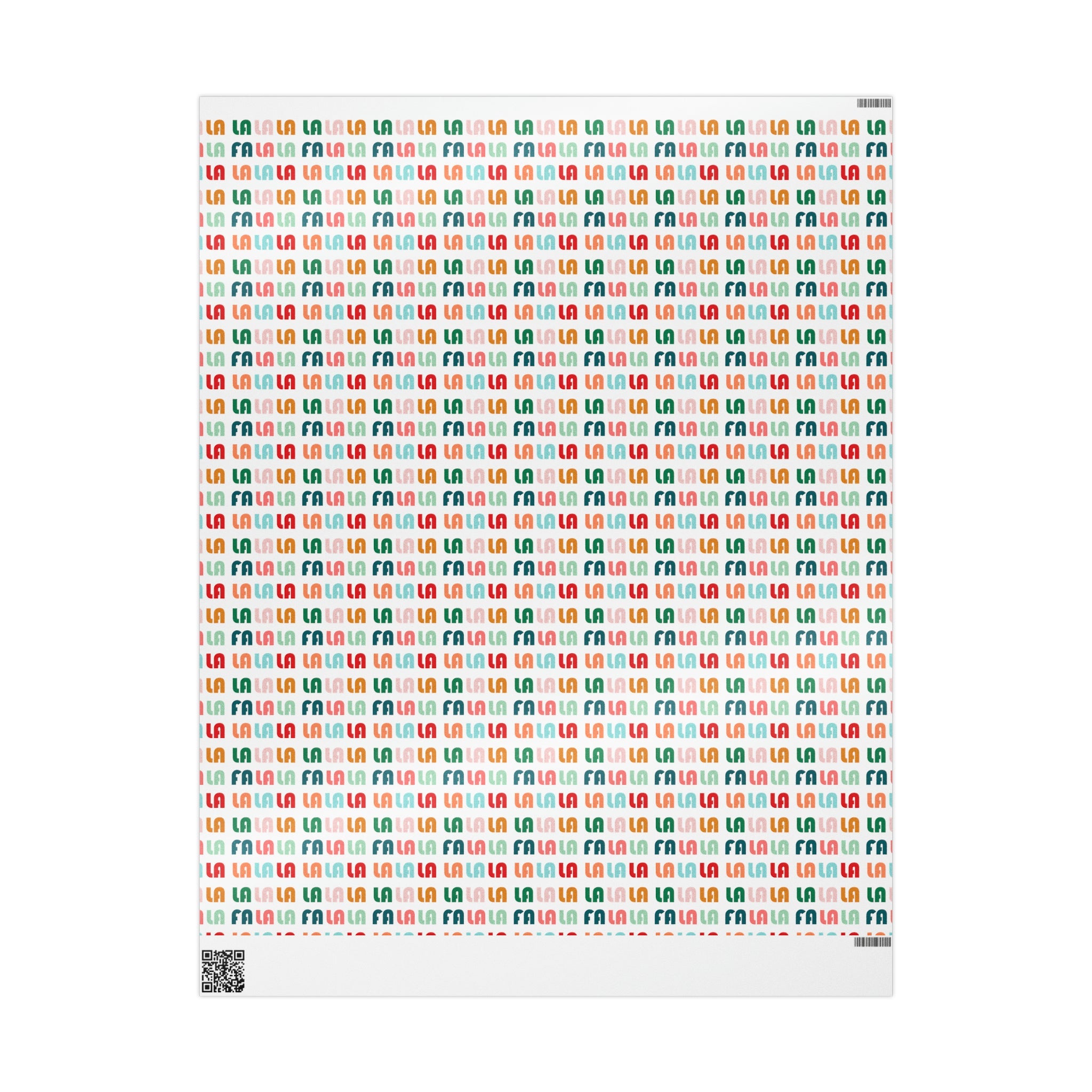 Fa La La La Retro Style Christmas Print Holiday Gift Wrap Paper - Glossy Or Matte