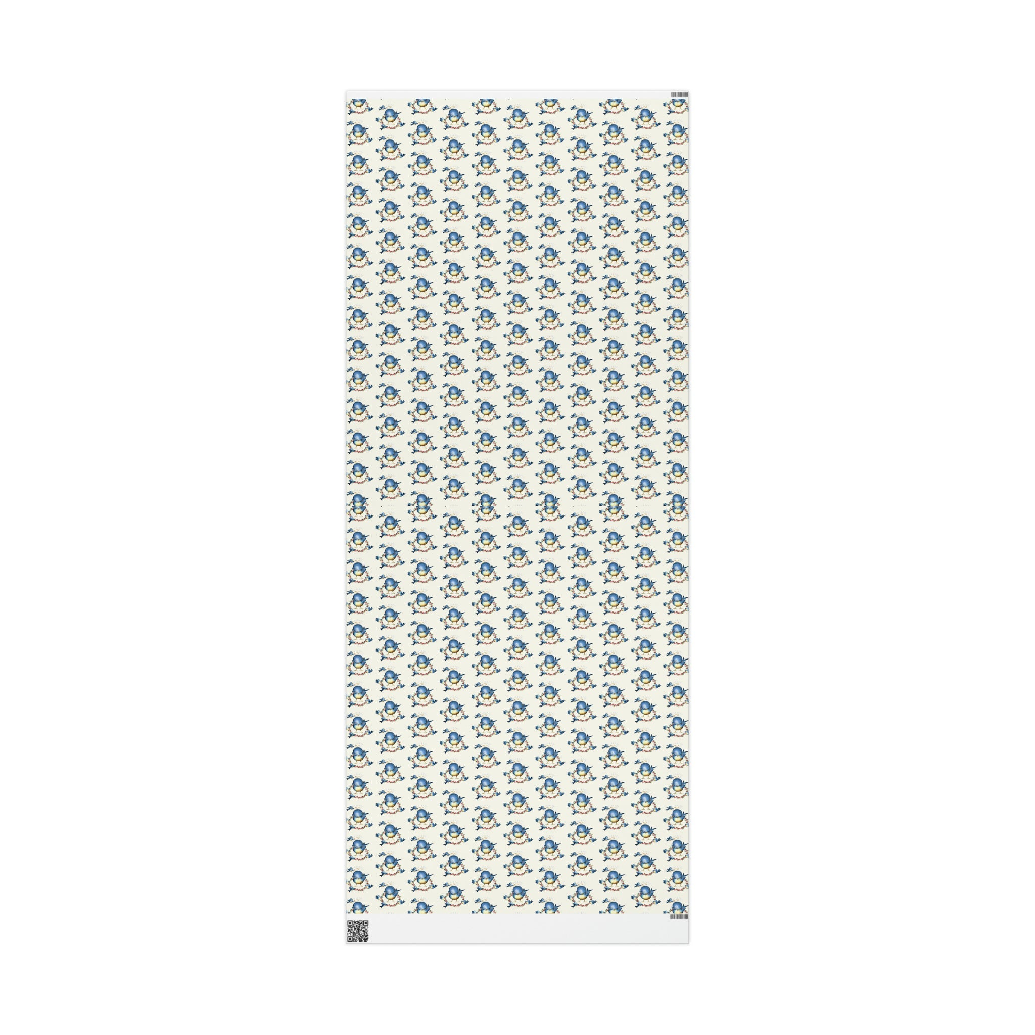 Mama Bluebird With Babies Retro Mother's Day Print Holiday Gift Wrap Paper - Glossy Or Matte