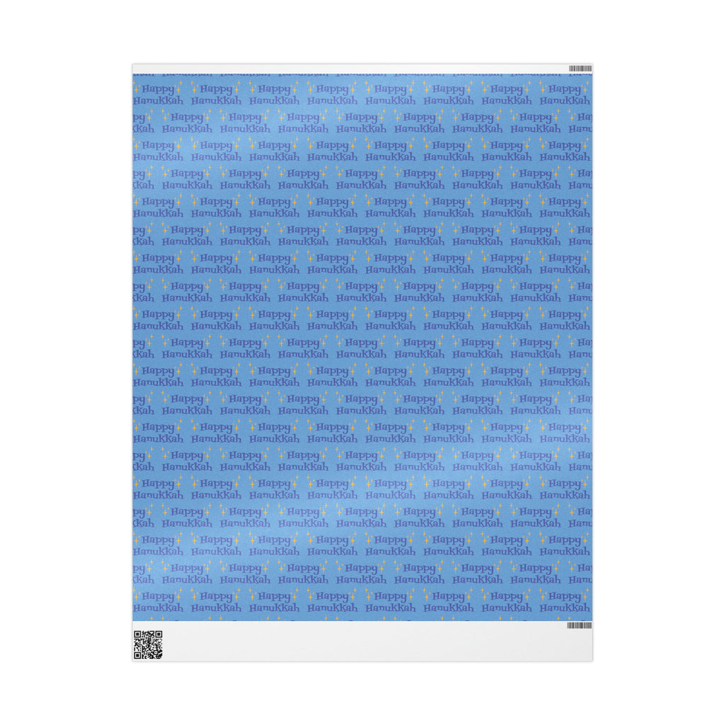 Happy Hanukkah Starburst Atomic Mid Century Retro Style Holiday Gift Wrap Paper - Glossy Or Matte