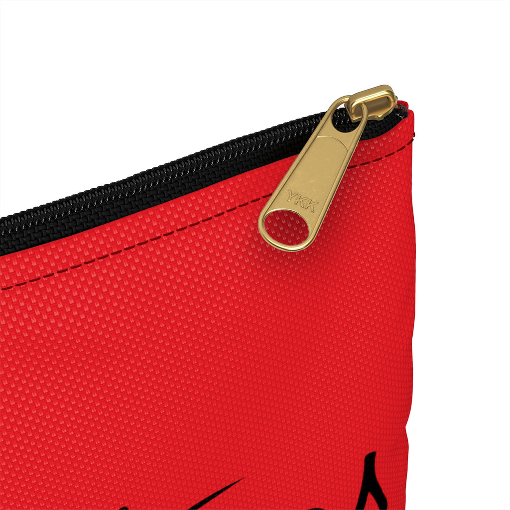Merry Christmas Red Mid Century Retro Christmas Print Polyester Accessory Travel Pouch