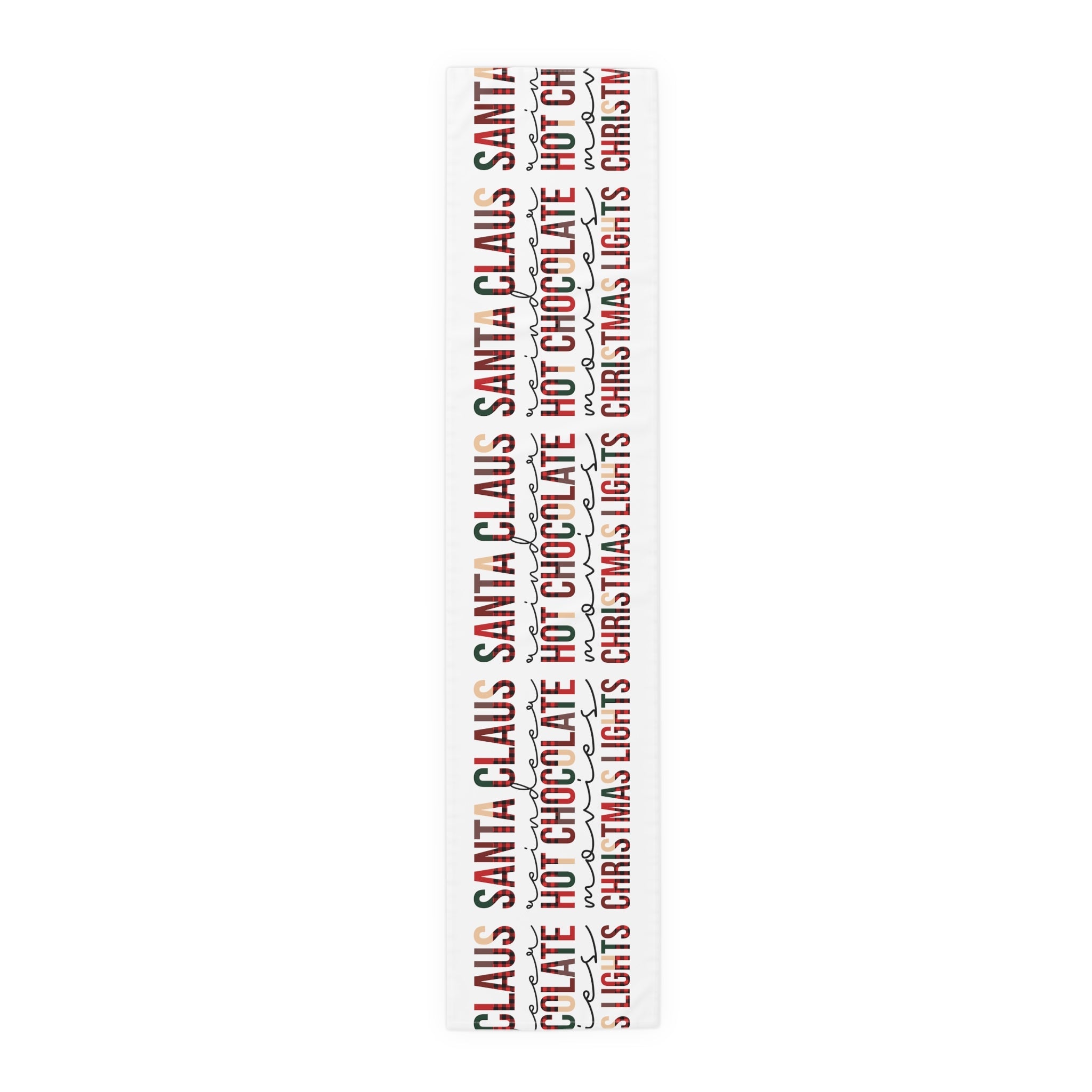 Santa Claus Reindeer Hot Chocolate Movies Christmas Lights Christmas Print Home Decor Cotton Poly Table Runner