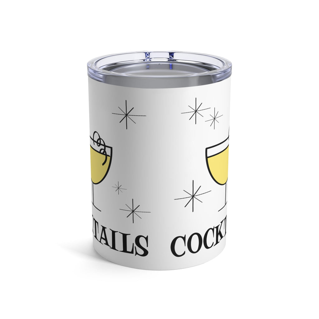 Cocktails Mid Century Retro Style Stainless Steel Tumbler 10oz