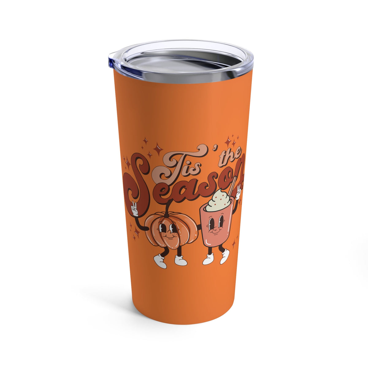 Tis The Season For Pumpkin Spice Retro Style Fall Autumn Stainless Steel Tumbler 20oz