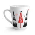 Christmas Bird And Trees Retro Christmas Print Latte Coffee Mug