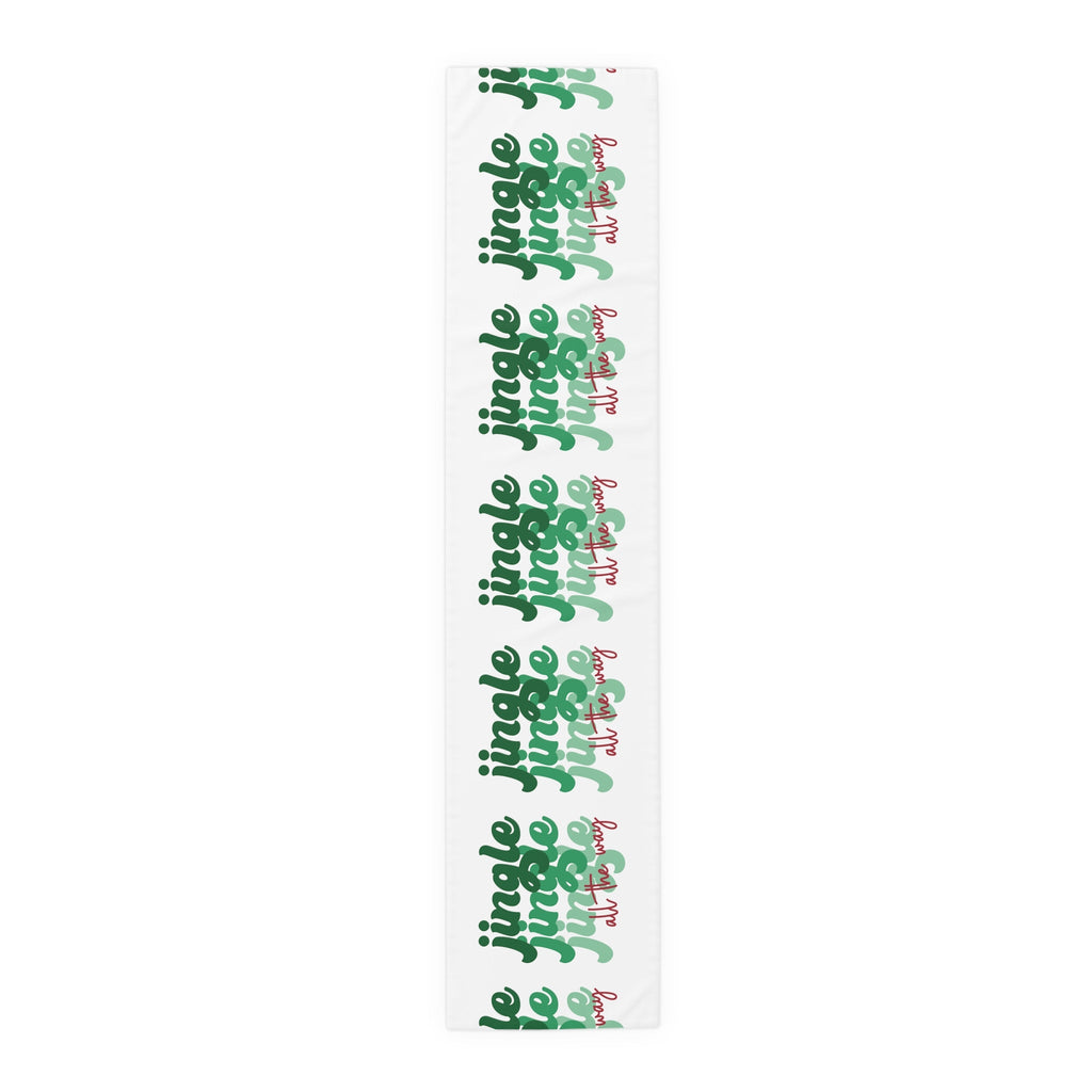 Jingle Jingle Jingle All The Way Retro Style Christmas Print Home Decor Cotton Poly Table Runner
