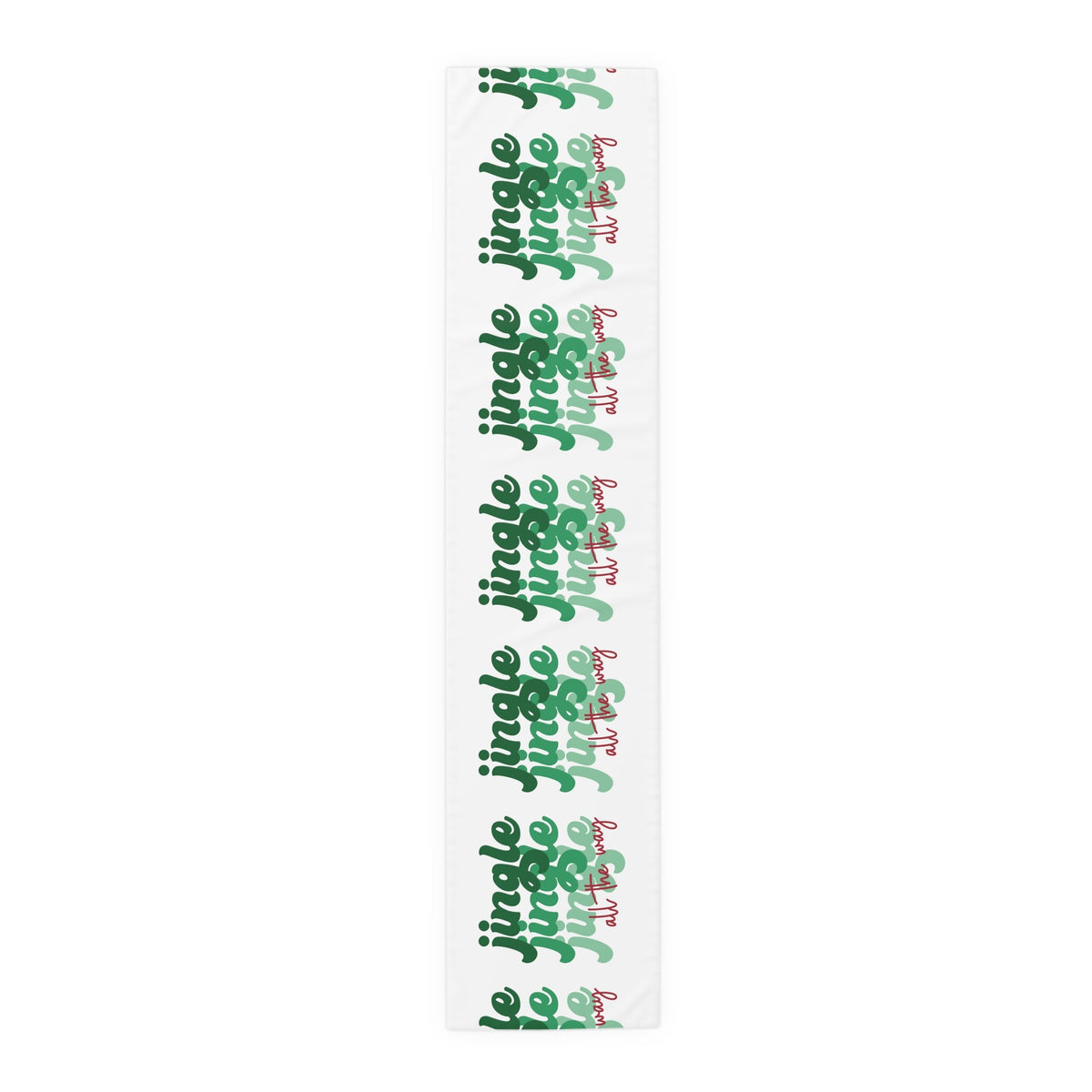 Jingle Jingle Jingle All The Way Retro Style Christmas Print Home Decor Cotton Poly Table Runner