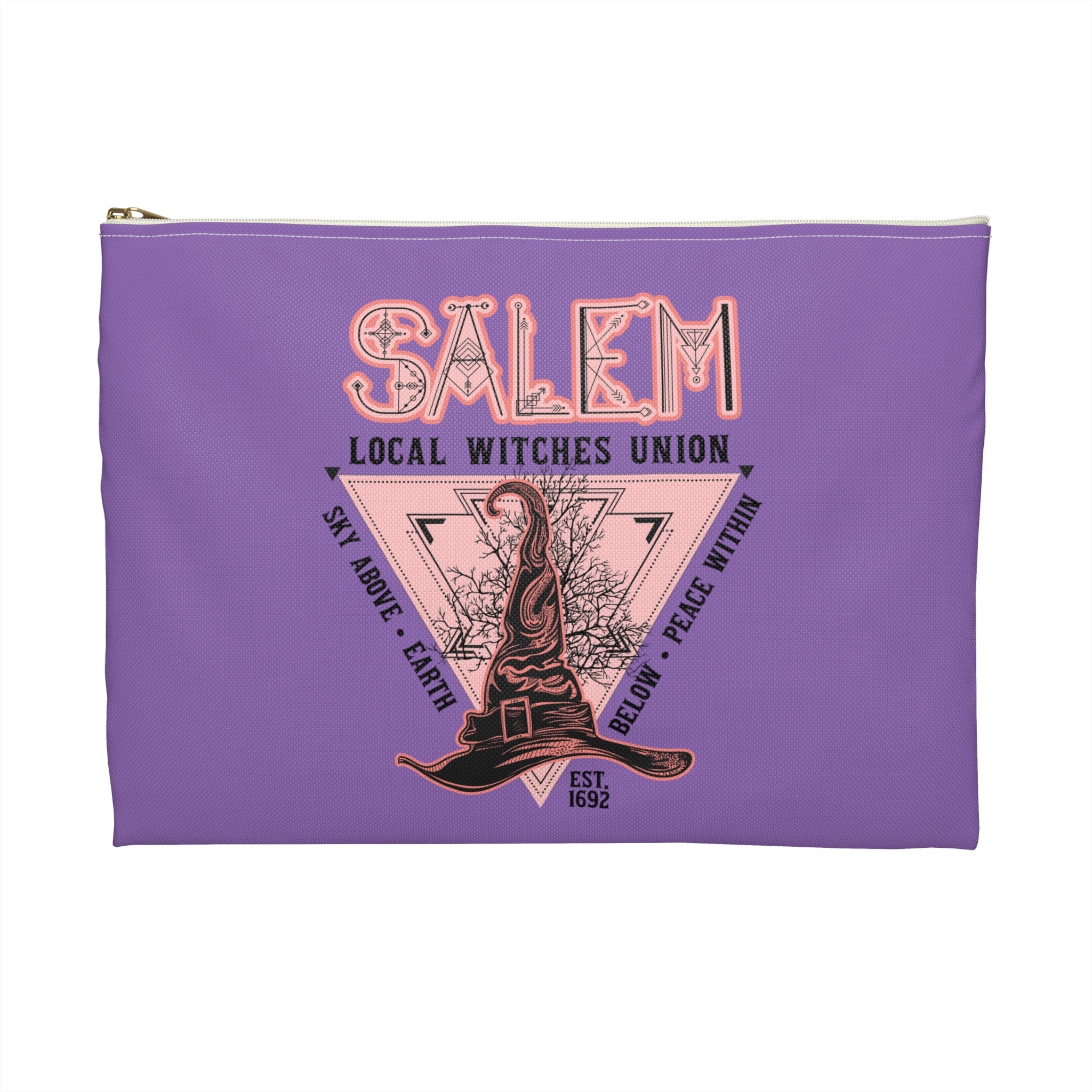 Salem Local Witches Union Retro Print Polyester Accessory Pouch Travel Bag