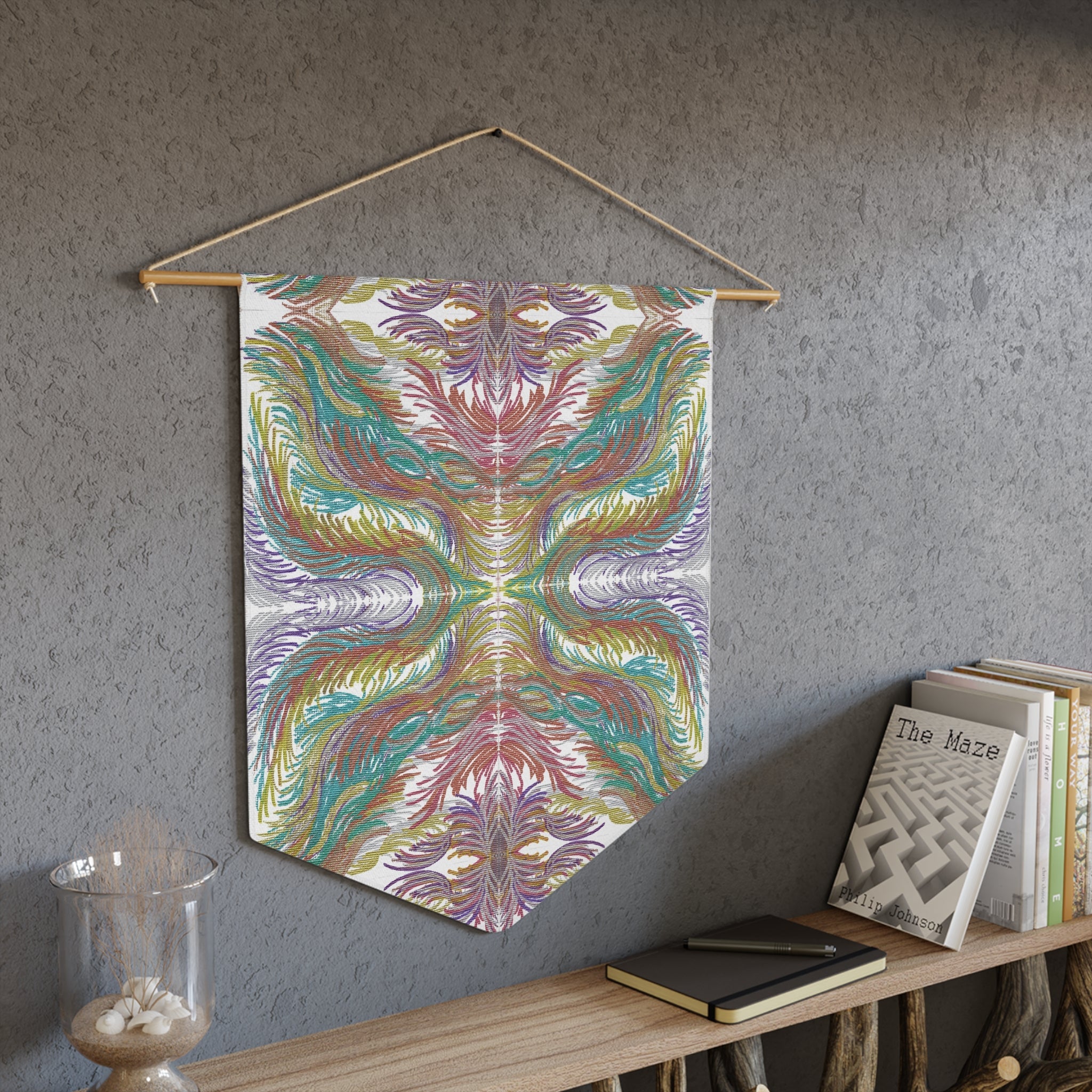 Space Feathers 2 Mosaic Caden Caraco Art Print Wall Hanging Banner Flag