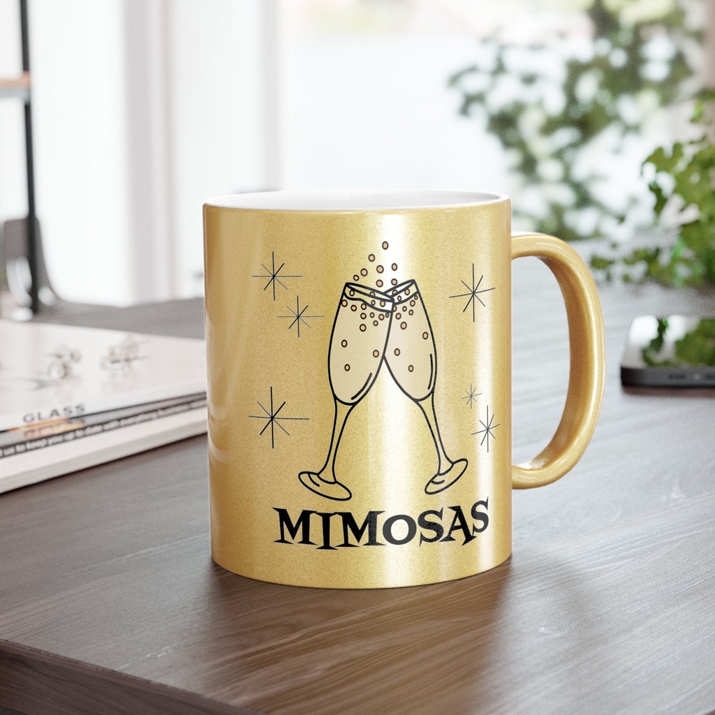 Mimosas Champagne Atomic Mid Century Retro Style Gold Metallic Mug