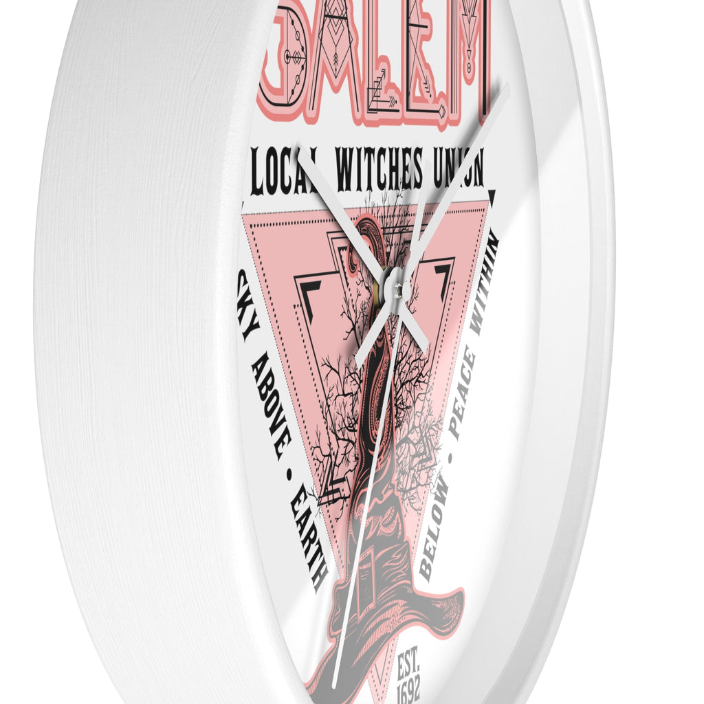 Salem Witches Union Halloween Fall Print Decor Wall Clock