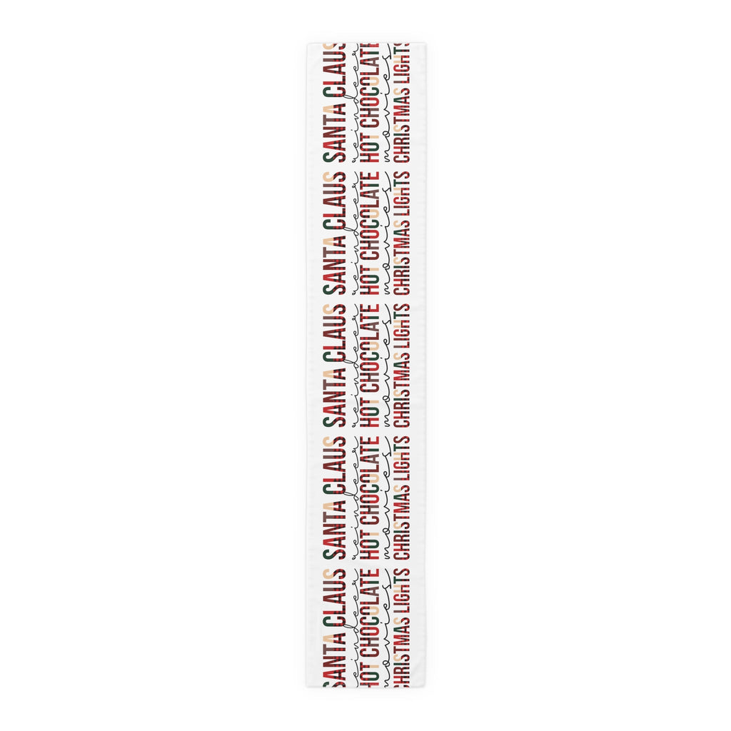 Santa Claus Reindeer Hot Chocolate Movies Christmas Lights Christmas Print Home Decor Cotton Poly Table Runner