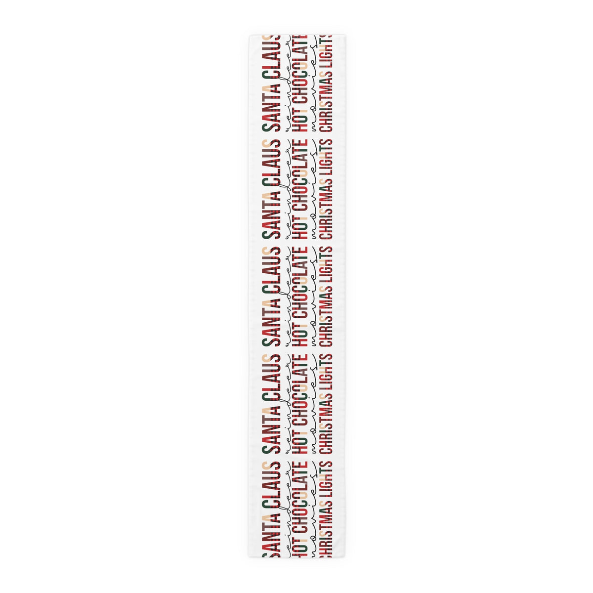 Santa Claus Reindeer Hot Chocolate Movies Christmas Lights Christmas Print Home Decor Cotton Poly Table Runner