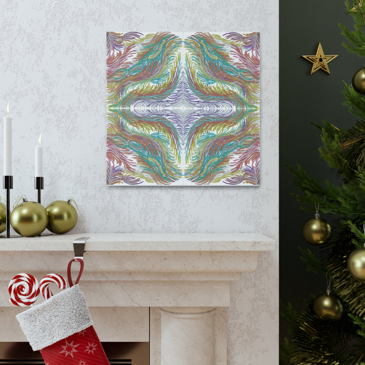 Space Feathers 4 Variation 1 Caden Caraco Canvas Gallery Wrap