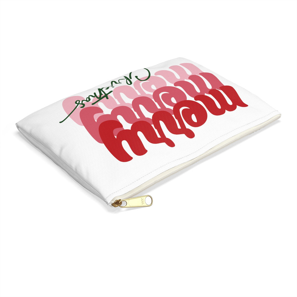 Merry Merry Merry Christmas Print Polyester Accessory Pouch Travel Bag