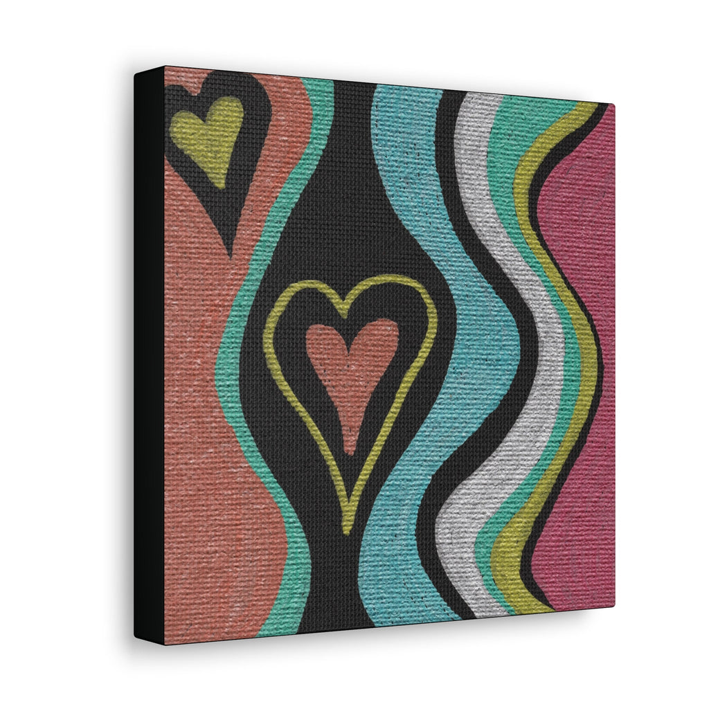 Love Finds a Way Caden Caraco Metallic Paint Pen Art on Black Canvas - Multiple Sizes