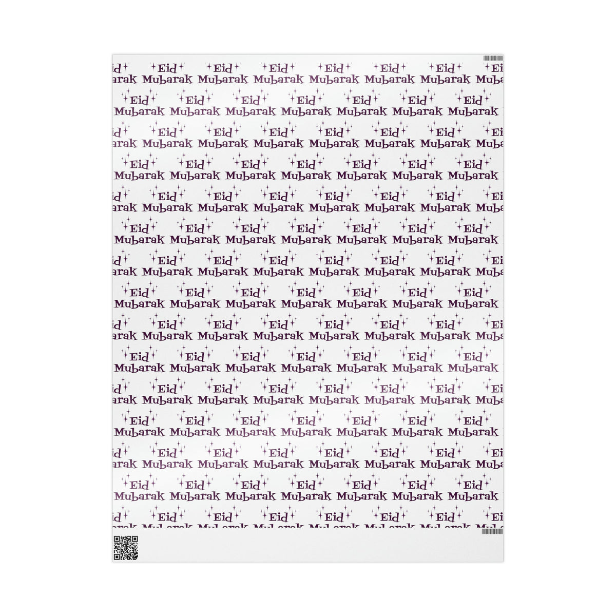 Eid Mubarak Atomic Mid Century Retro Style Holiday Gift Wrap Paper - Glossy Or Matte