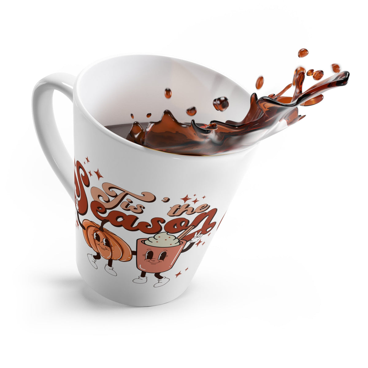 Tis The Season For Pumpkin Spice Fall Autumn Print Latte Coffee Mug