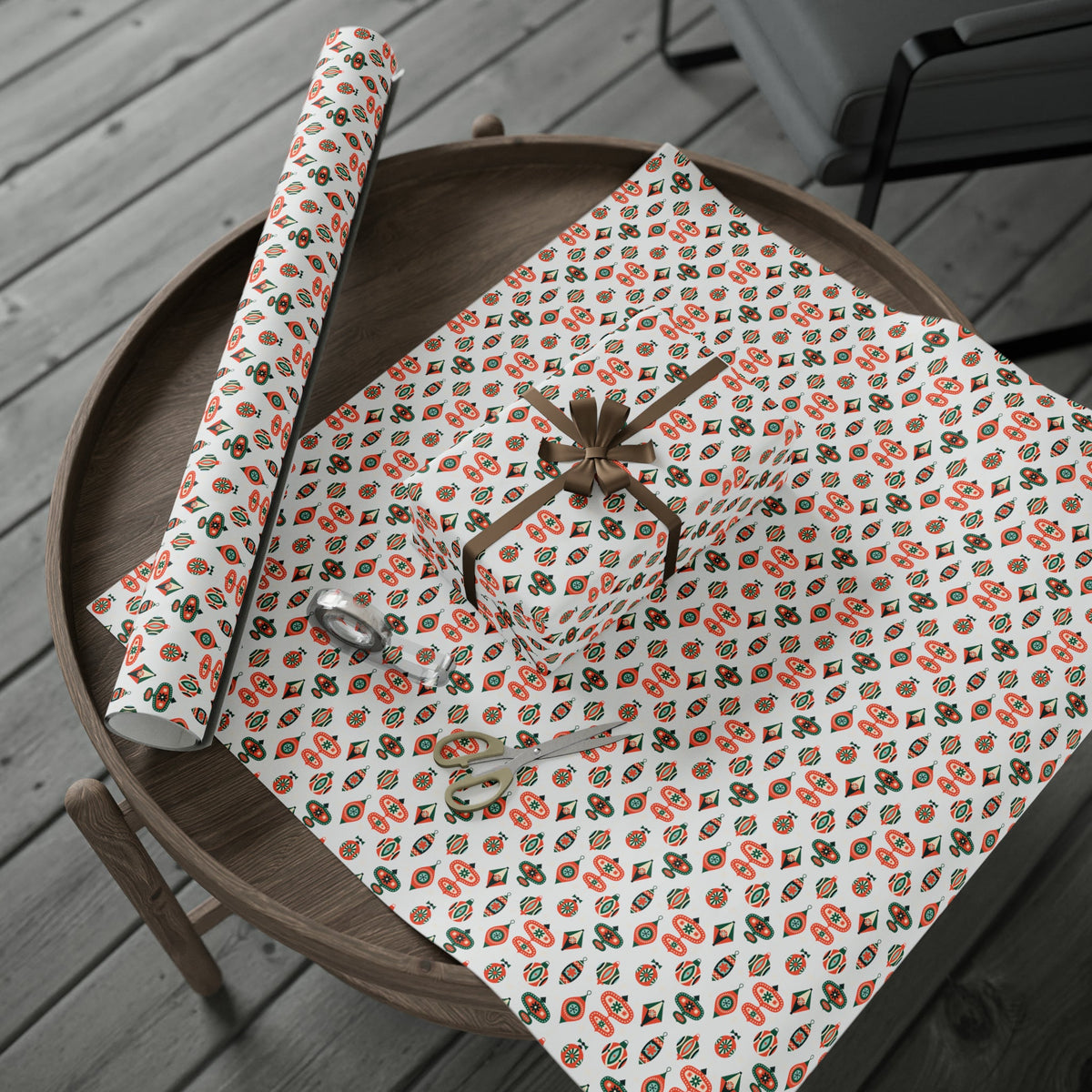Atomic Retro Christmas Ornaments Atomic Retro Style Christmas Holiday Gift Wrap Paper - Glossy Or Matte