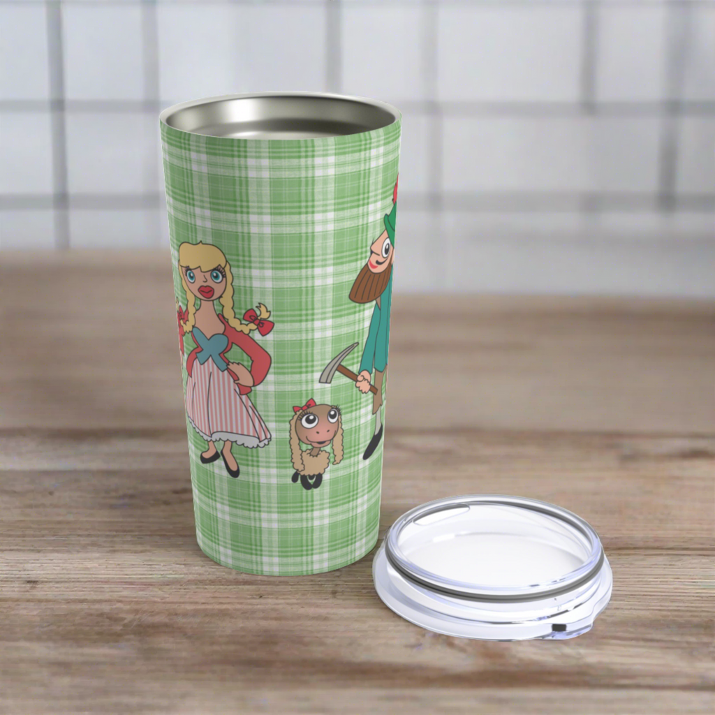 Sound Of Music Travel Tumbler Lonely Goatherd Girl In Pale Pink Tote Goat Family Tumbler 20oz