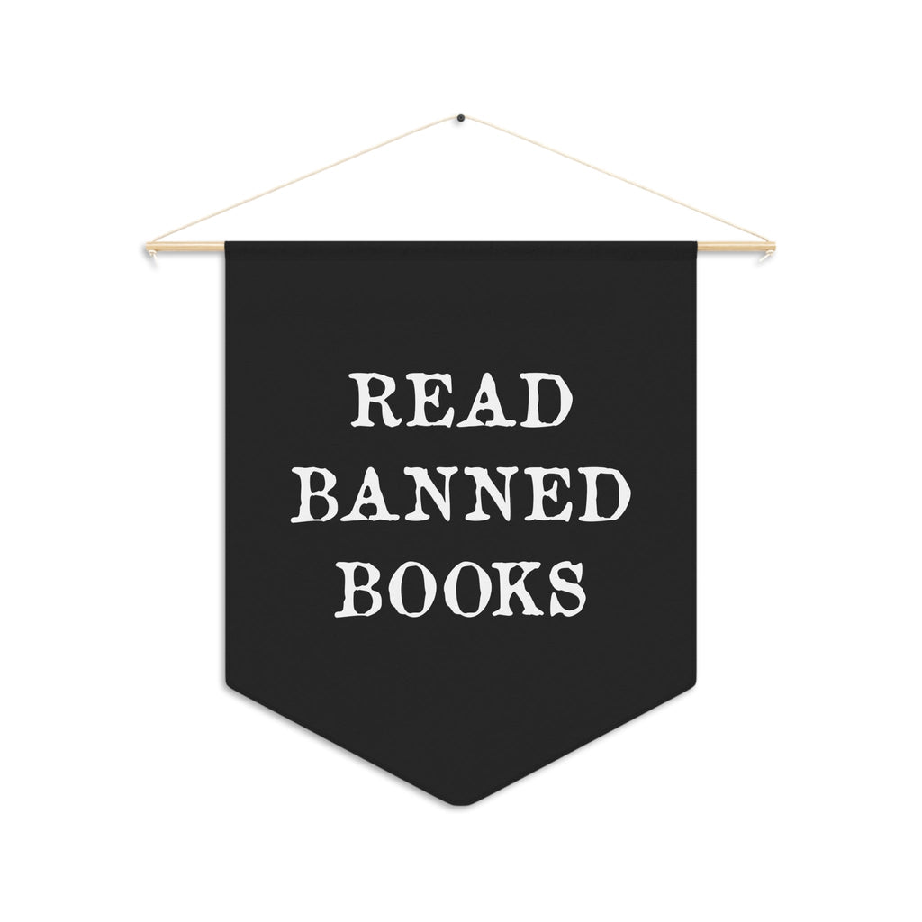 Read Banned Books Wall Hanging Pennant Banner Flag