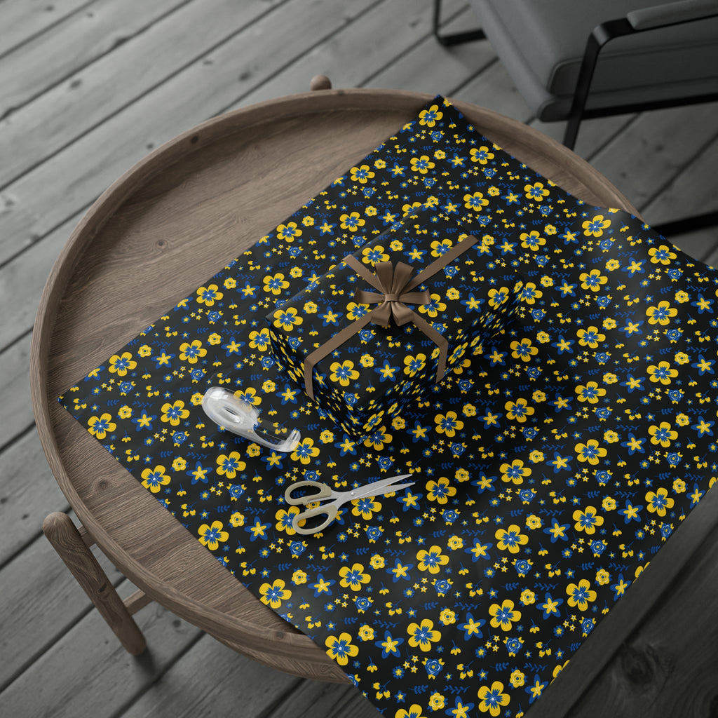 Ukranian Country Flowers Spring Holiday Gift Wrap Paper - Glossy Or Matte