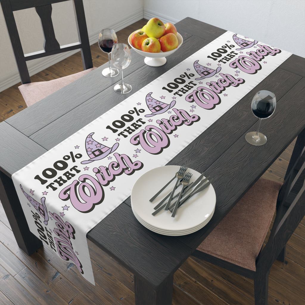 100% That Witch Halloween Print Cotton Poly Table Runner