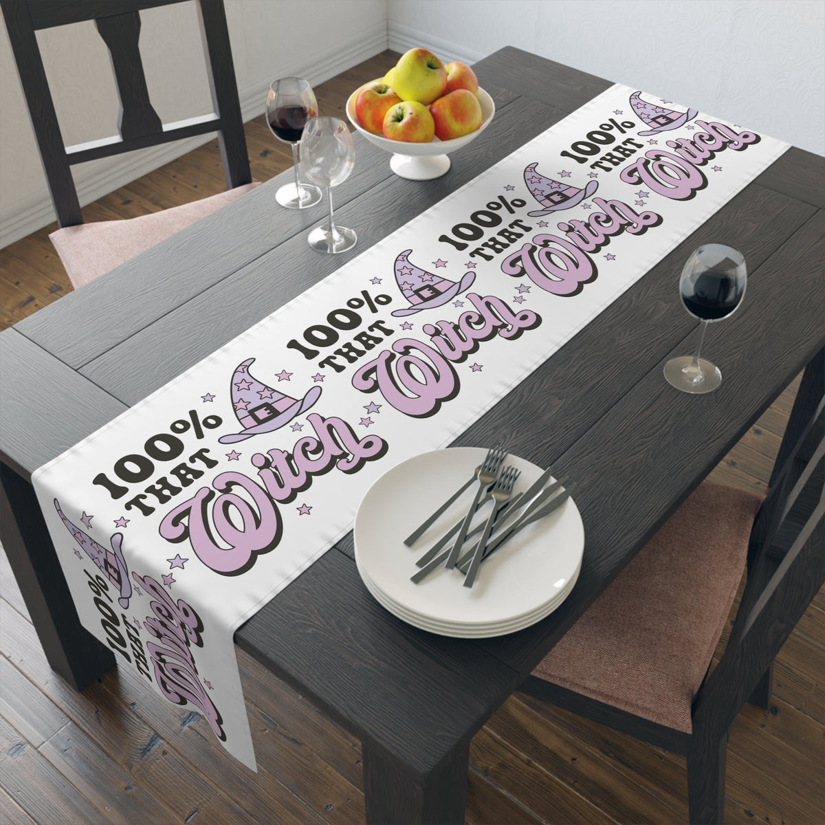 100% That Witch Halloween Print Cotton Poly Table Runner