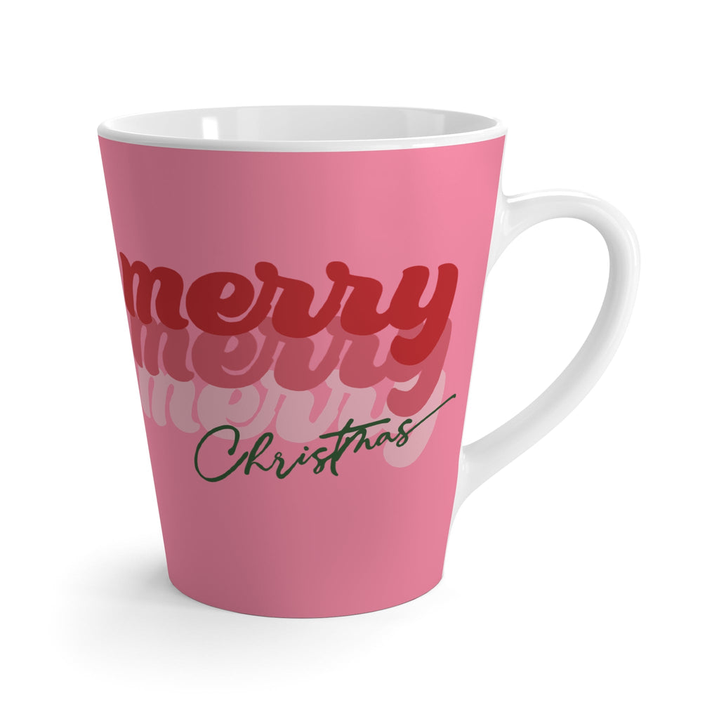 Merry Merry Merry Christmas Pink Latte Coffee Mug