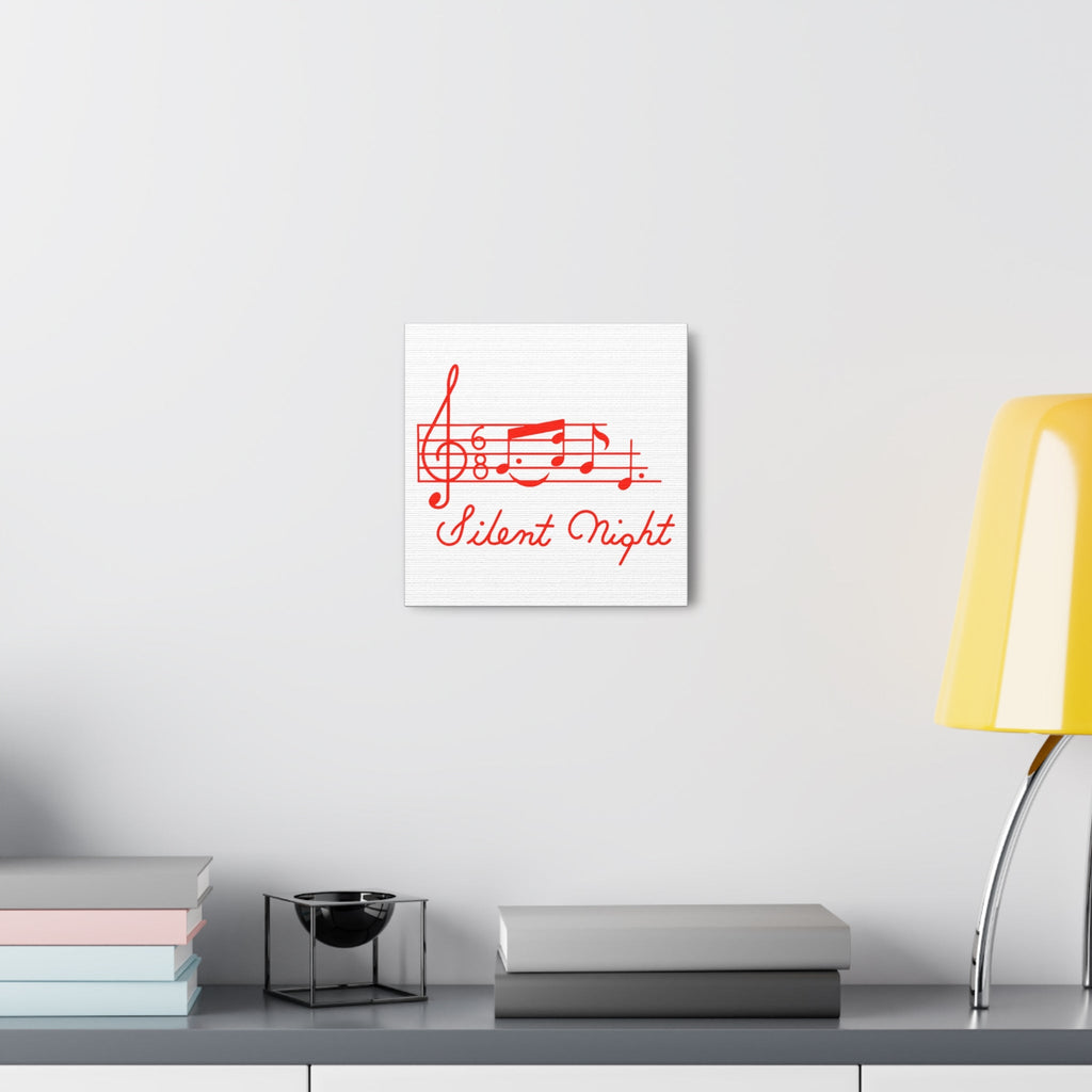 Silent Night Music 50s Mid Century Retro Christmas Print Canvas Gallery Wrap