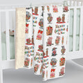 Merry Christmas To You Christmas Candy Mid Century Retro Print Sherpa Fleece Blanket