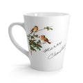Merry Christmas Birds Mid Century Retro Print Latte Mug