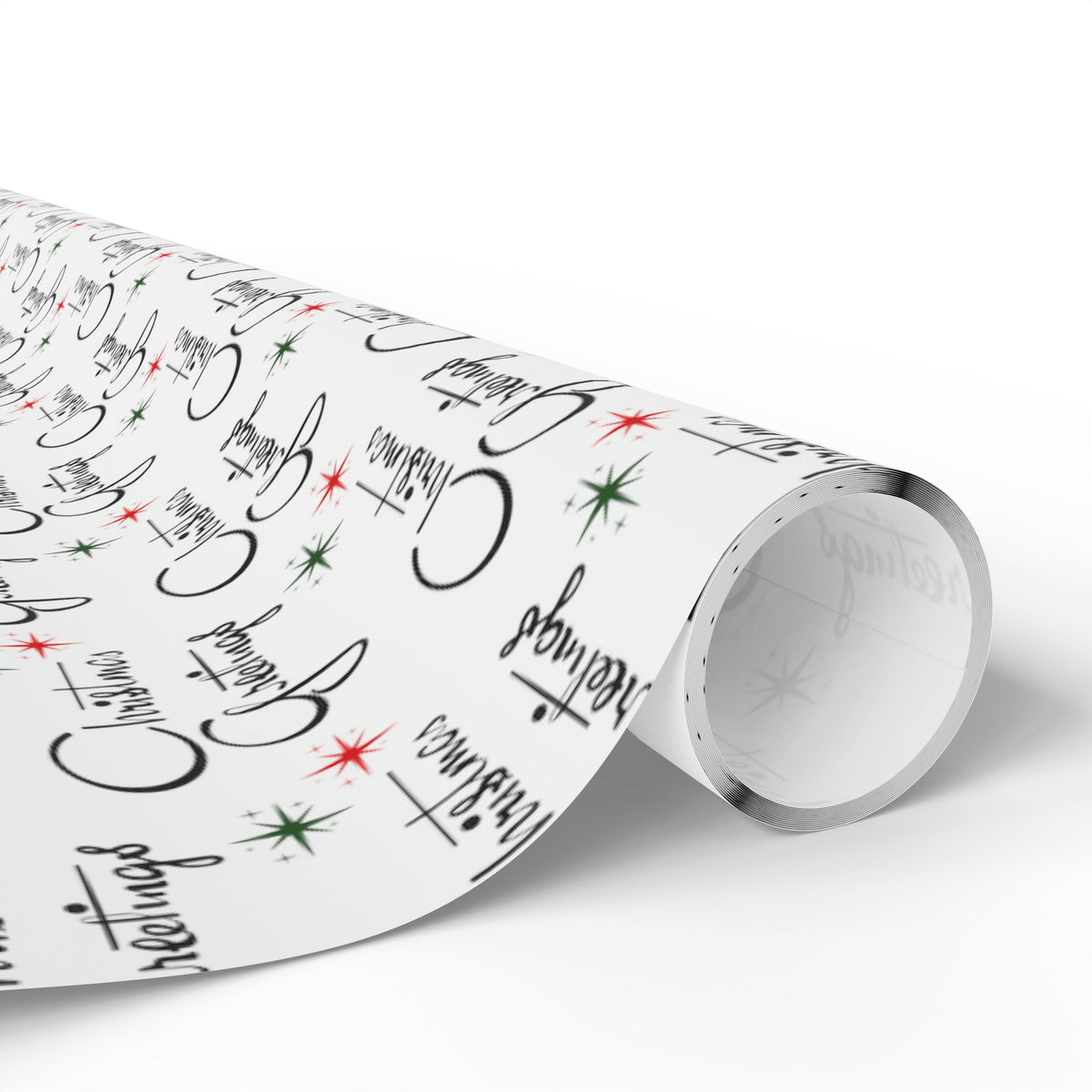 Christmas Greetings Starburst Atomic Mid Century Retro Christmas Style Holiday Gift Wrap Paper - Glossy Or Matte