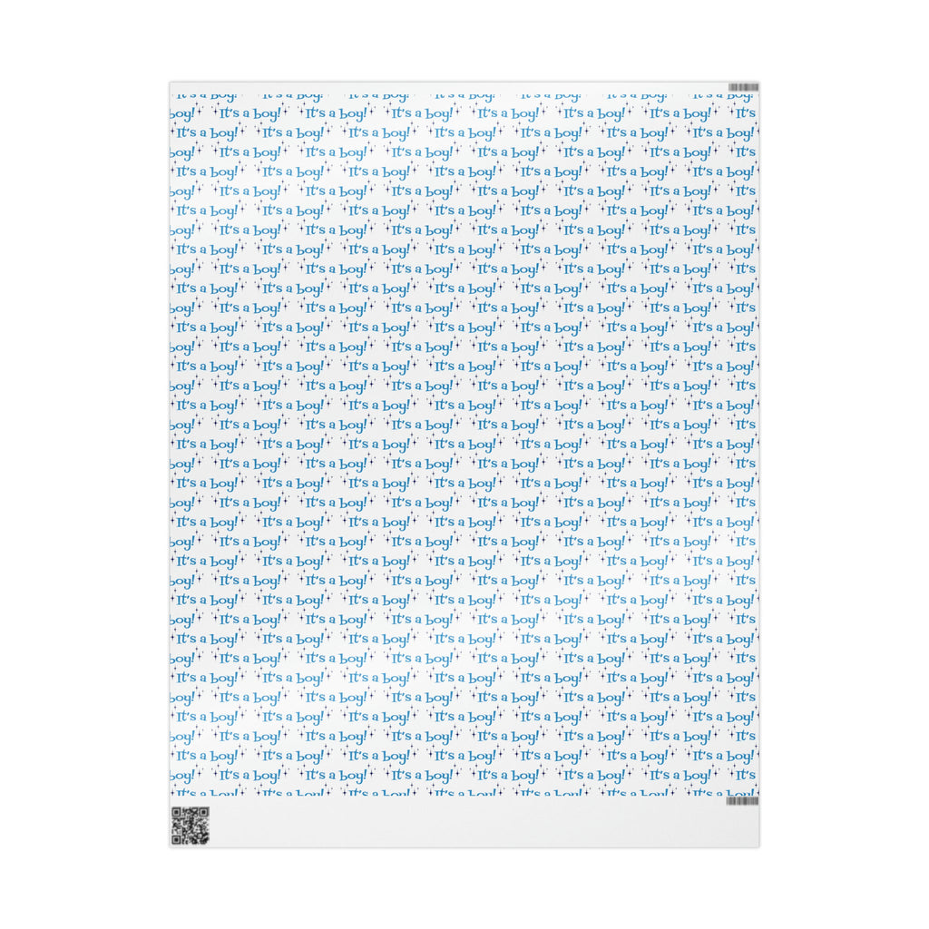It's A Boy Starburst Atomic Retro Style Baby Shower Gift Wrap Paper - Glossy Or Matte