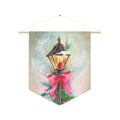Christmas Winter Lampost With Pink Bow Retro Christmas Print Wall Hanging Banner Flag