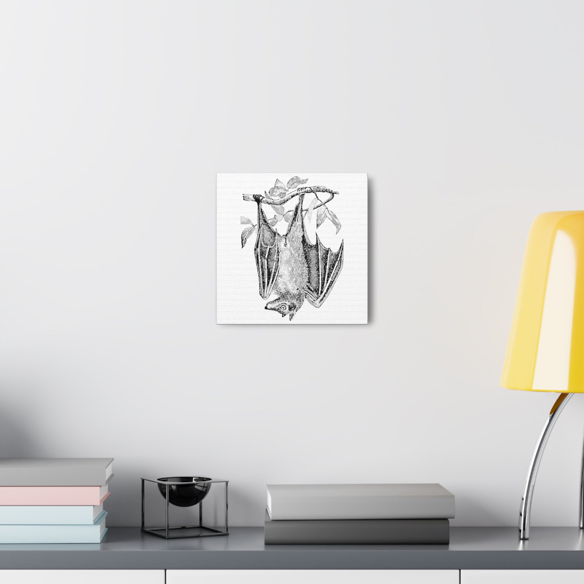 Retro Bat Halloween Print Canvas Gallery Wrap