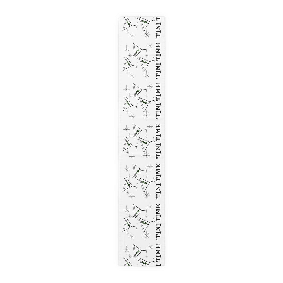 Tini Time Martini Cocktails Atomic Mid Century Retro Style Cotton Poly Table Runner