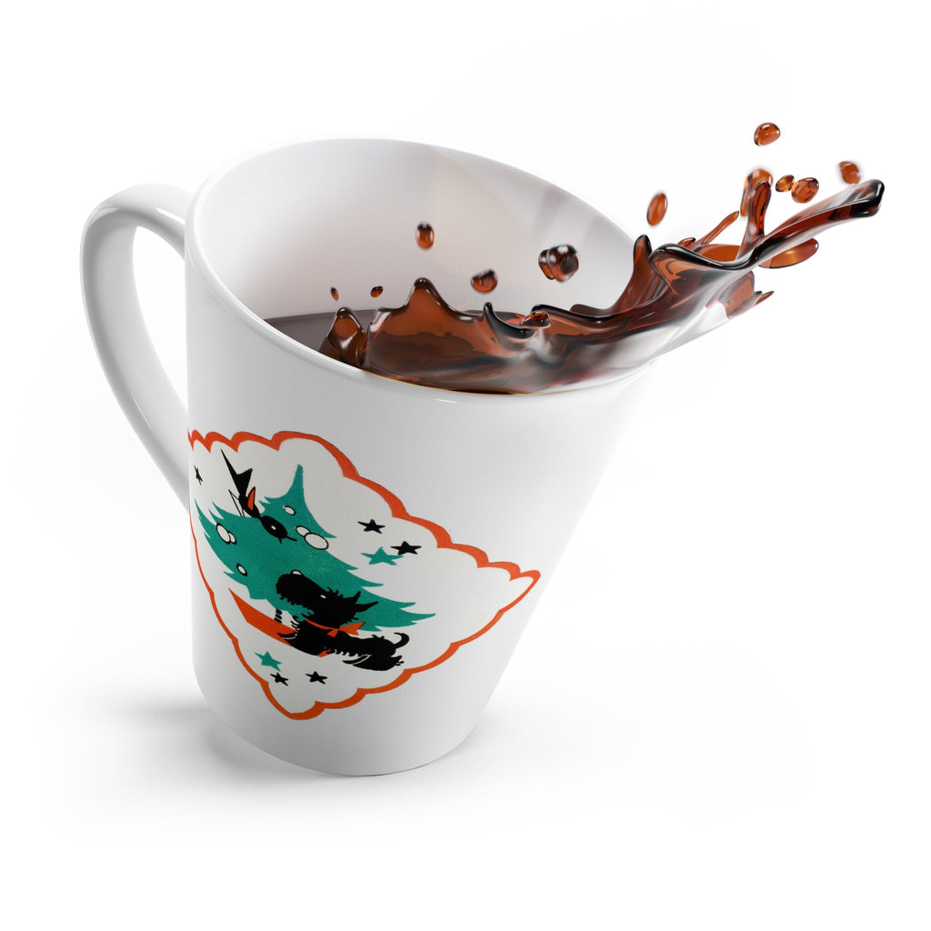 Christmas Scottie Dog Retro Christmas Print Latte Coffee Mug