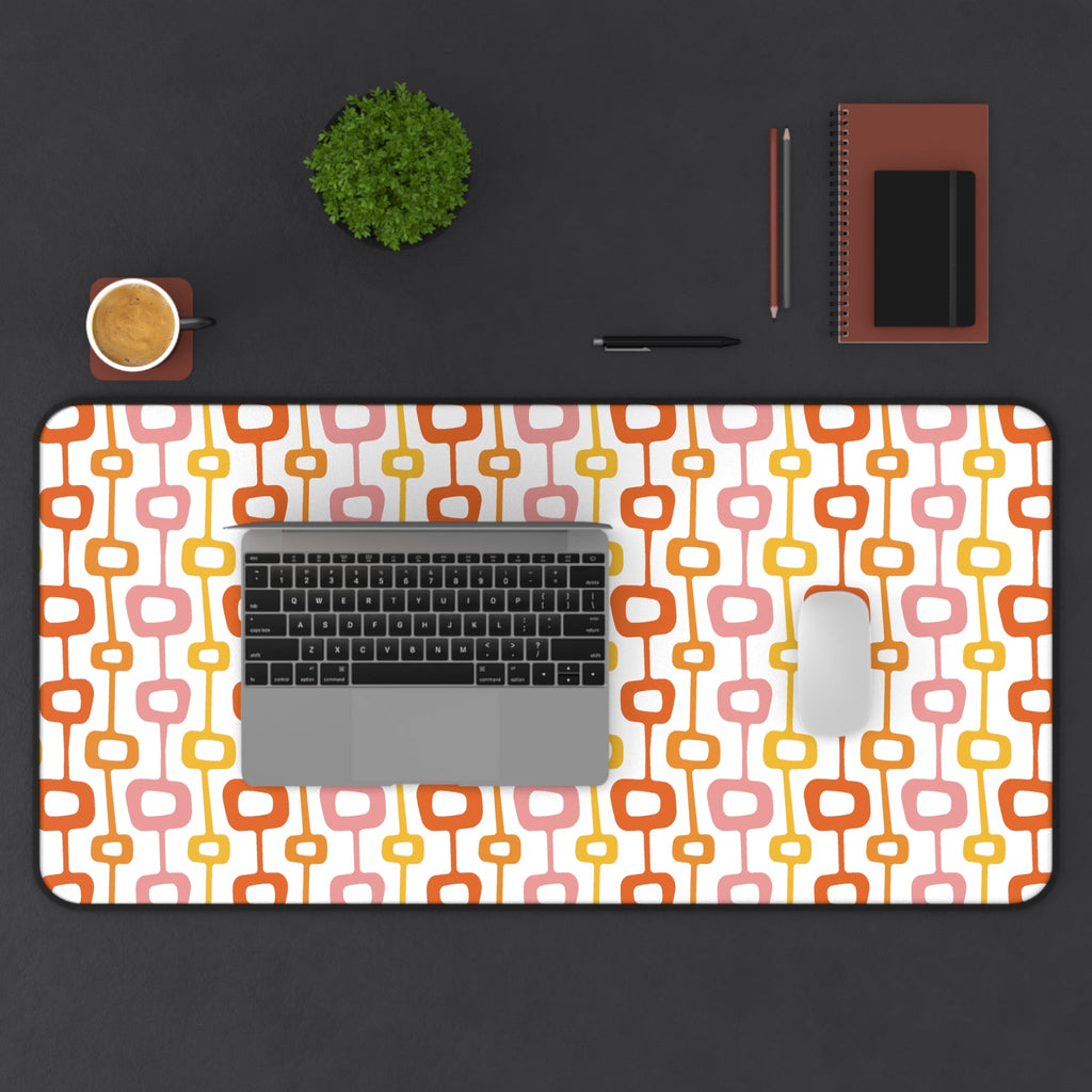 Atomic Squares Mid Century Atomic Era Retro Style Desk Mat - 3 Size Options