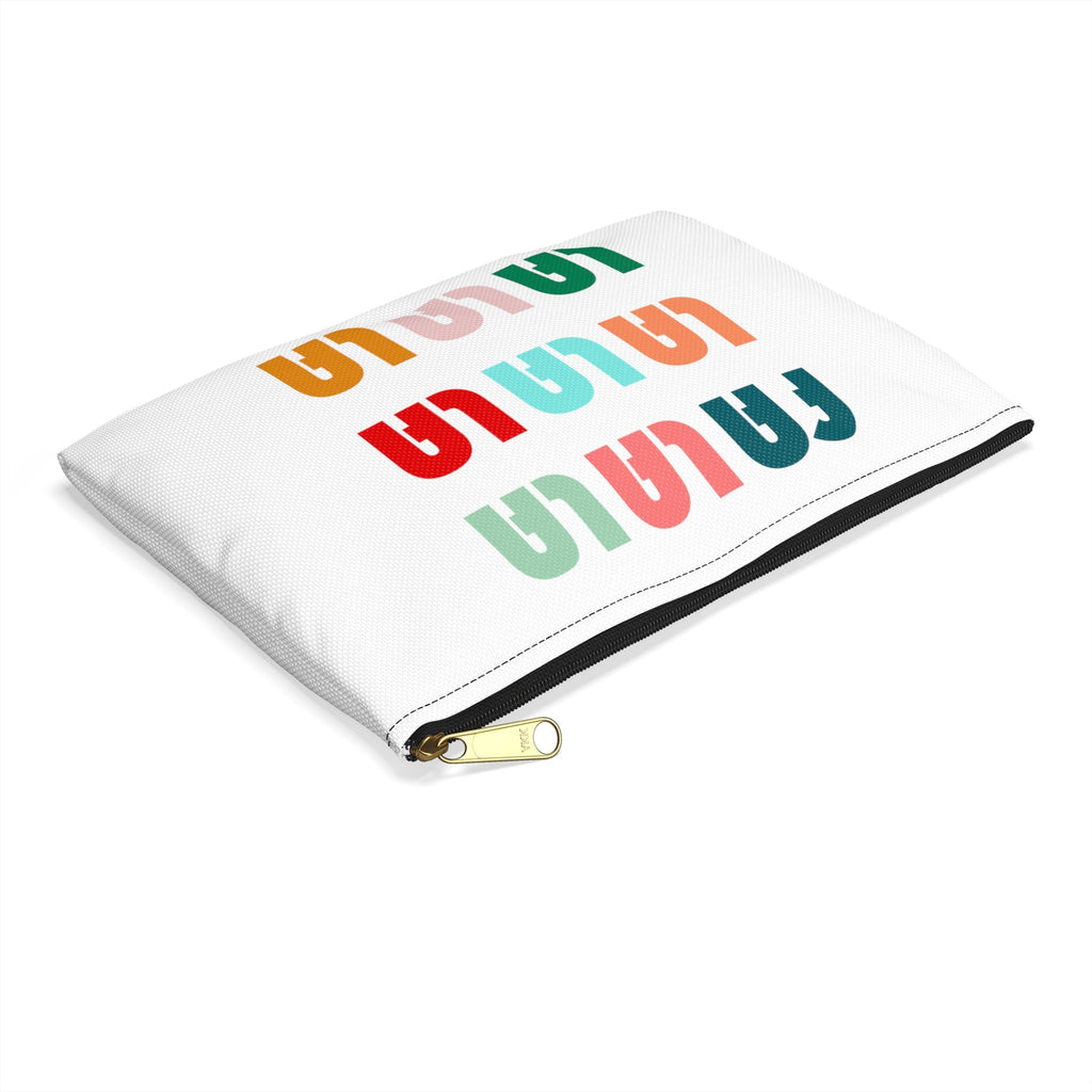 Fa La La La Retro Style Christmas Print Polyester Accessory Pouch Travel Bag