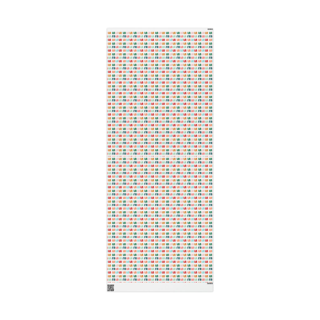 Fa La La La Retro Style Christmas Print Holiday Gift Wrap Paper - Glossy Or Matte