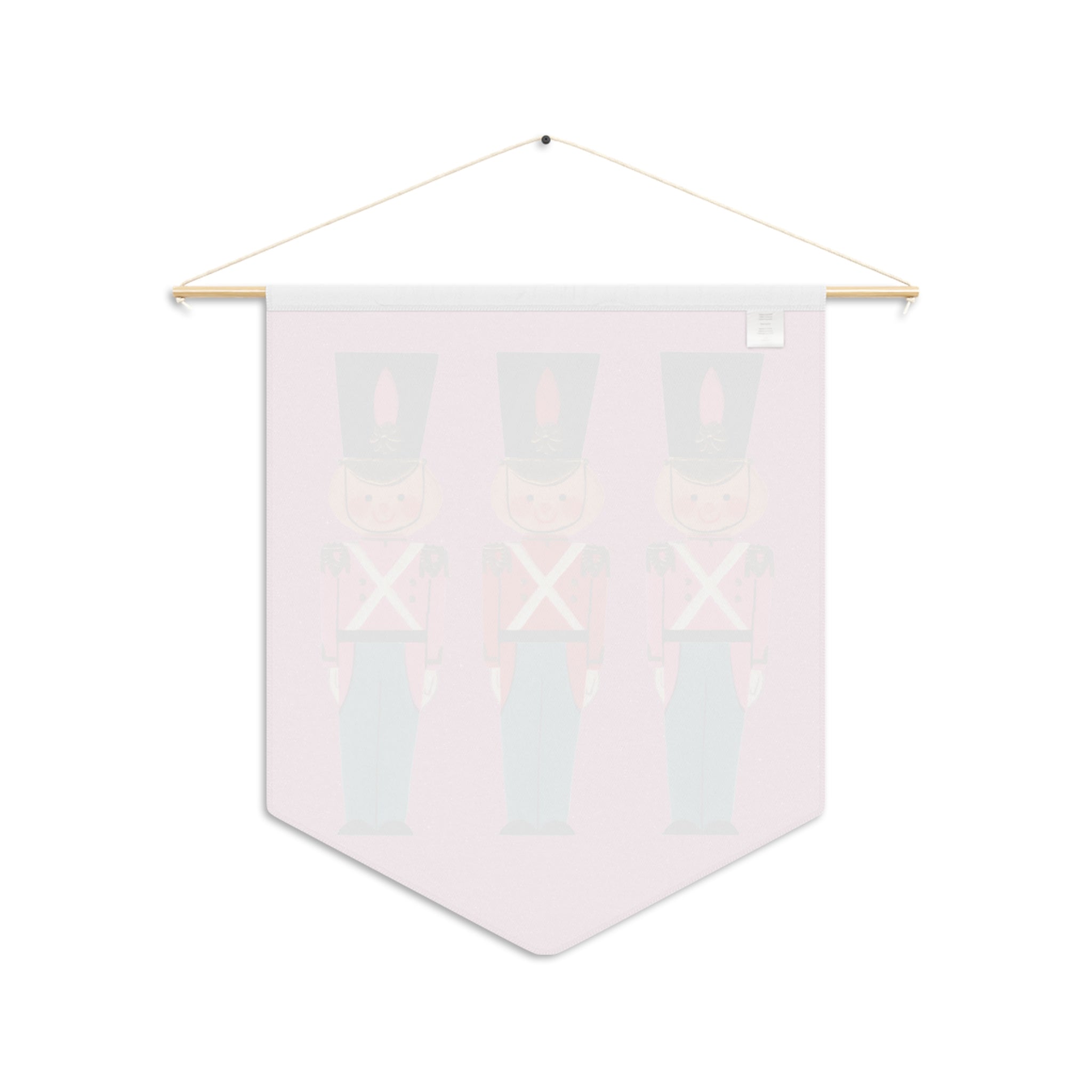 Christmas Toy Soldiers Pink Mid Century Retro Christmas Print Wall Hanging Banner Flag