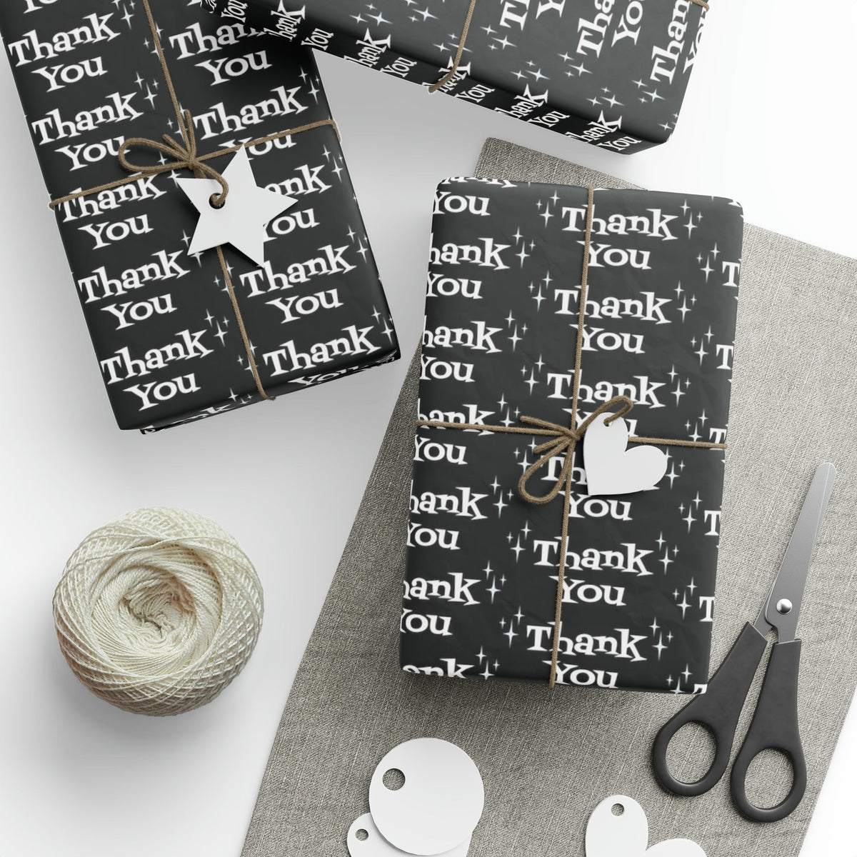 Thank You Starburst Atomic Retro Style Gift Wrap Paper - Glossy Or Matte