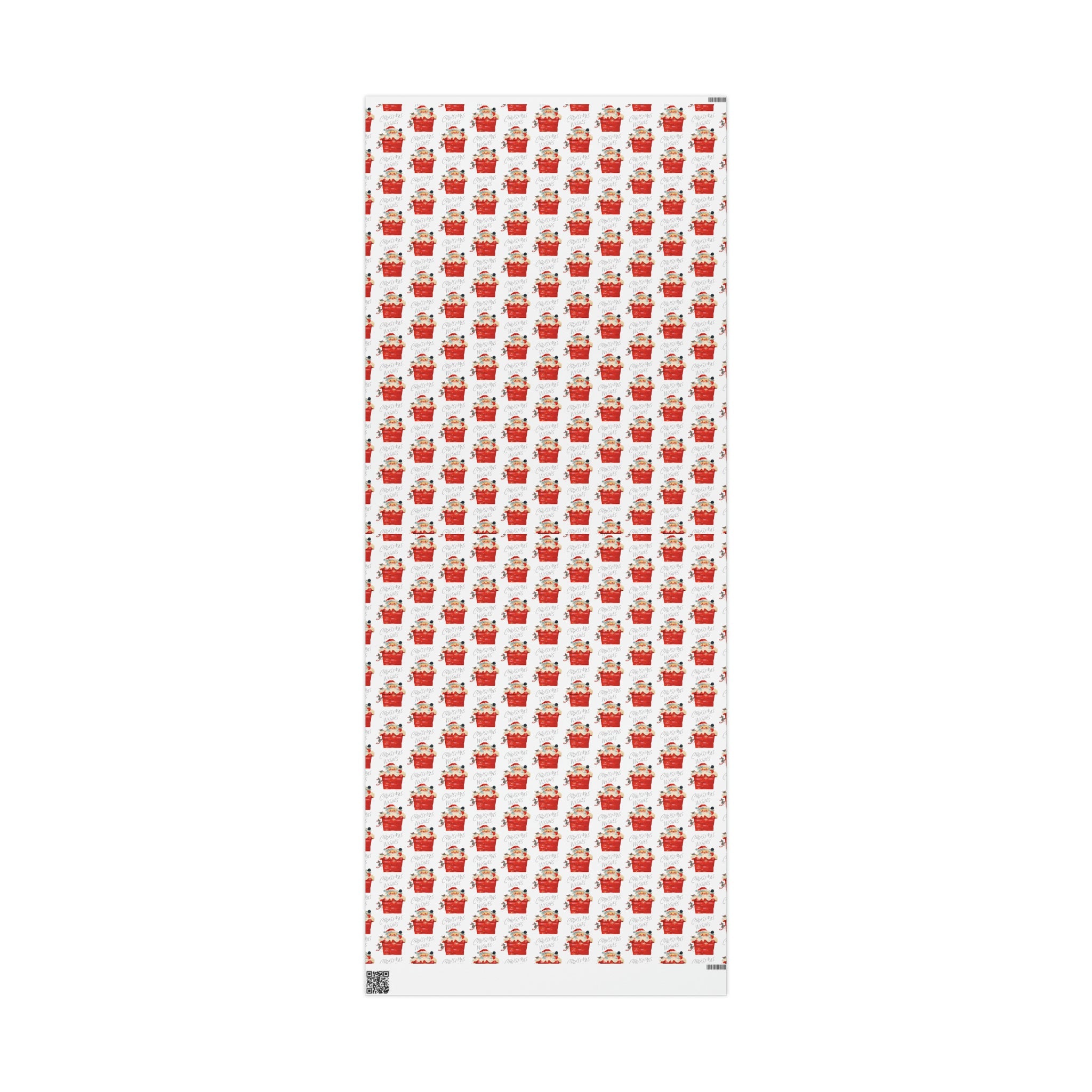 Christmas Wishes Santa In Chimney Mid Century Retro Christmas Style Holiday Gift Wrap Paper - Glossy Or Matte