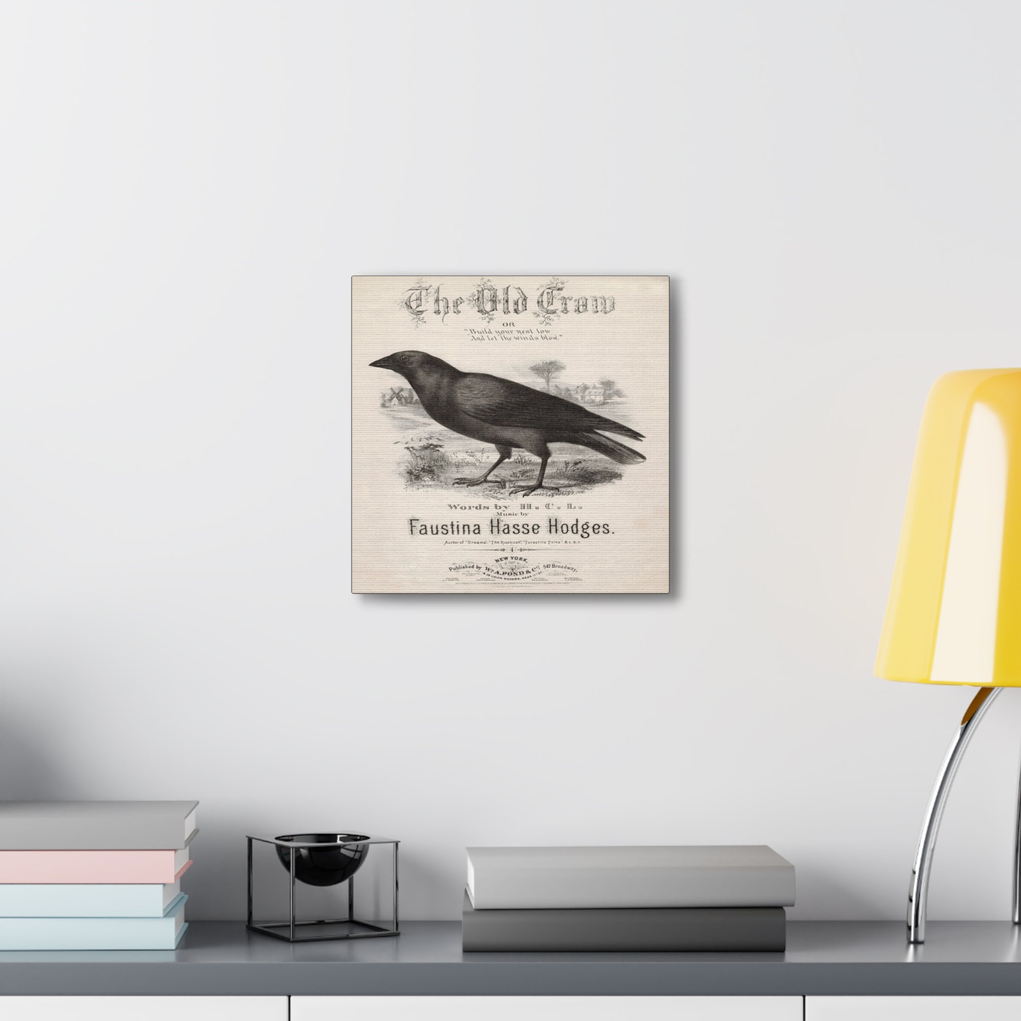The Old Crow Retro Sheet Music Cover Print Canvas Gallery Wraps