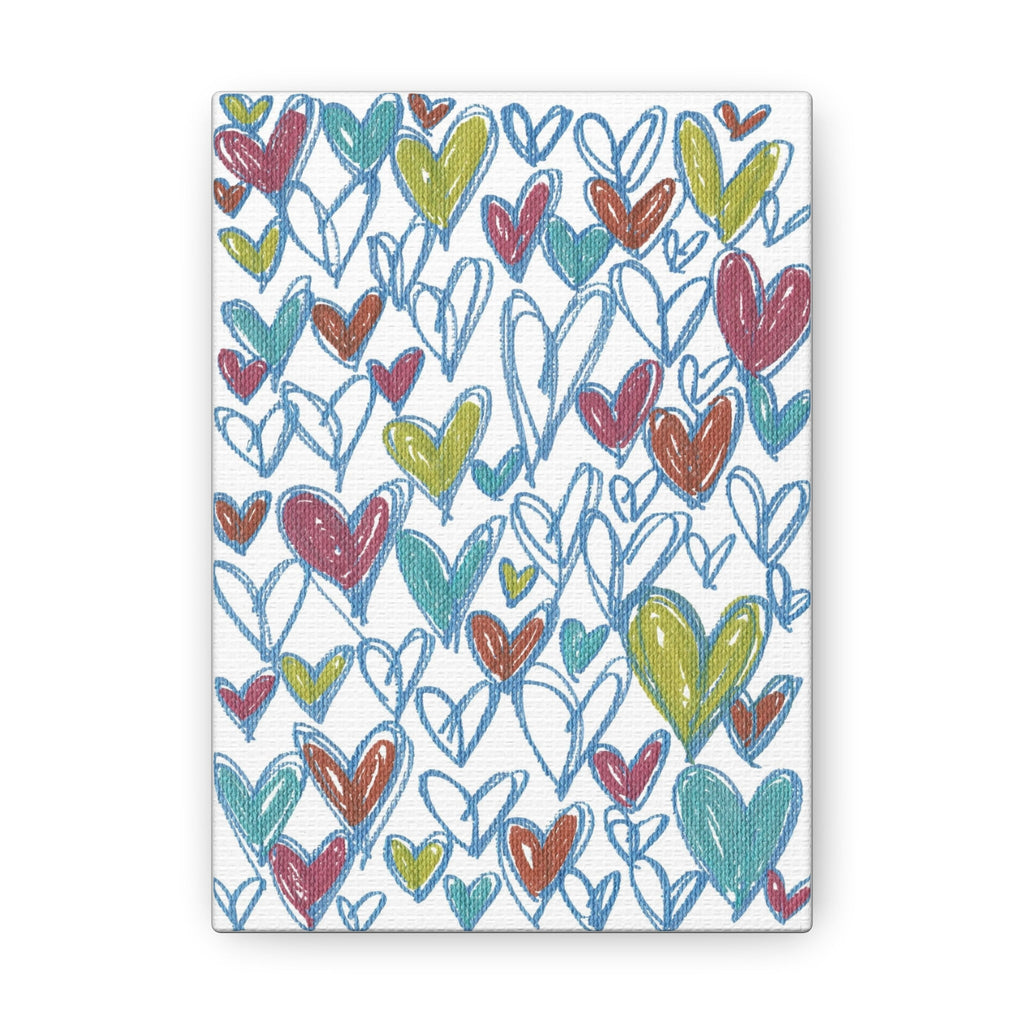 Blue Hearts Caden Caraco Canvas Gallery Wrap