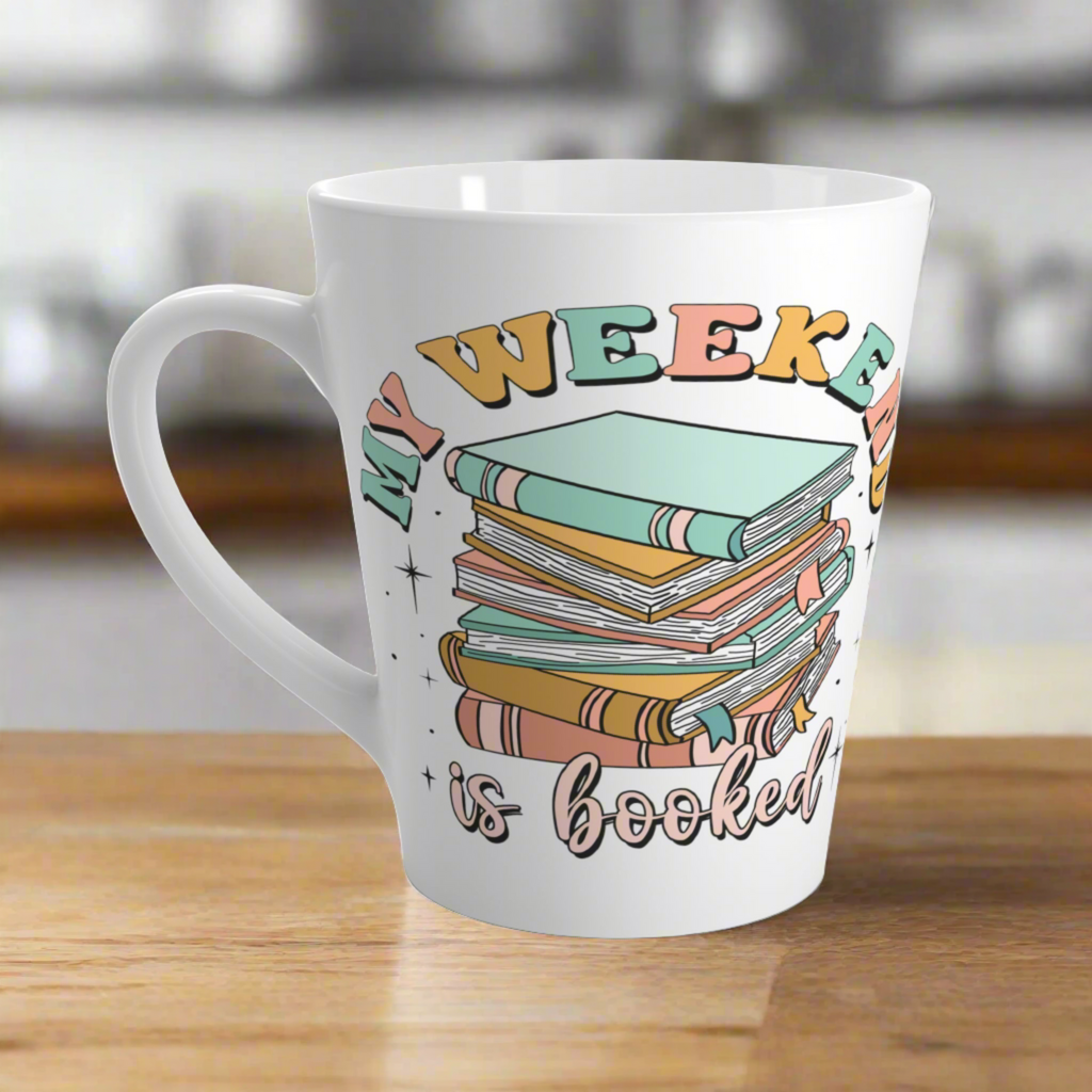My Weekend is Booked Reading Ceramic Latte Coffee Mug