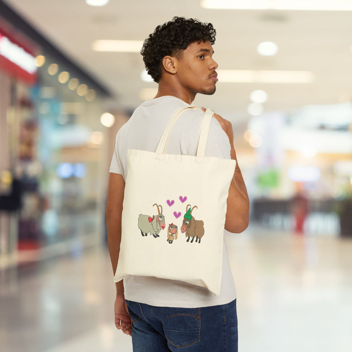 Sound Of Music Goat Family Cotton Canvas Tote Bag | Eco-Friendly Grocery Bag