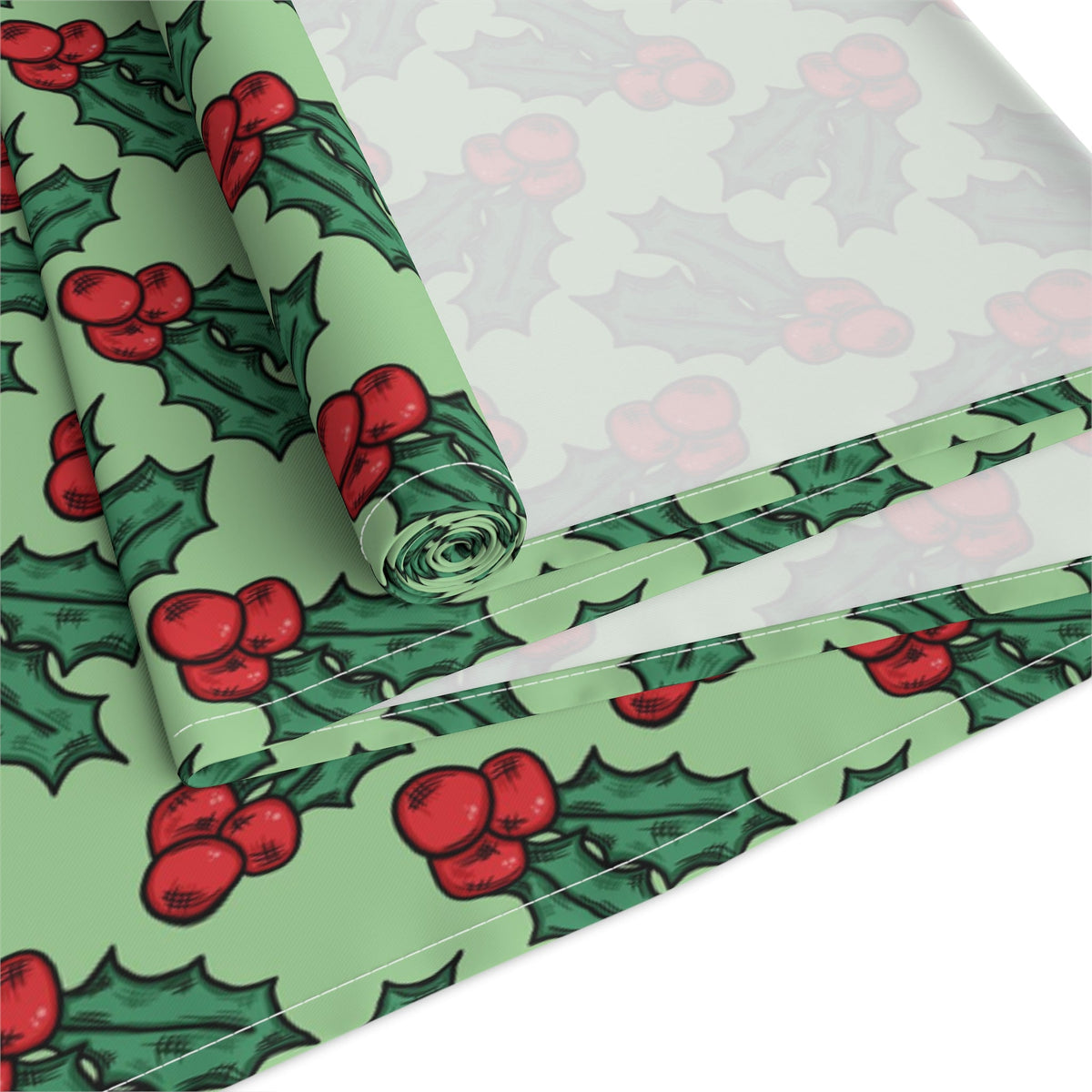 Cute Christmas Holly Christmas Print Home Decor Cotton Poly Table Runner