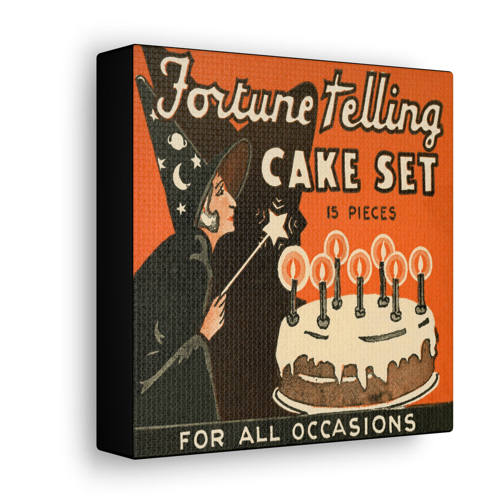 Fortune Telling Cake Set Retro Vintage Halloween Print Canvas Gallery Wrap